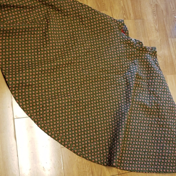 Vintage Dresses & Skirts - Vintage 50s Pat Boone quilted floral circle skirt sz XS